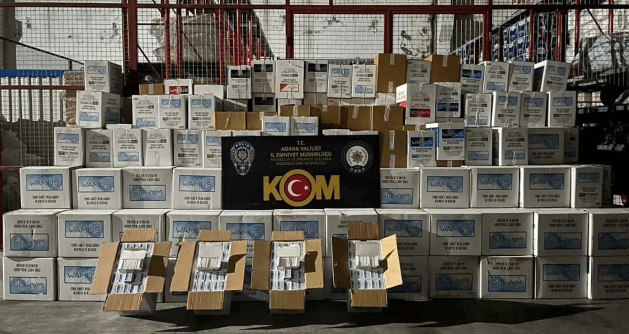 Adana’da Kaçak İçki Üretimine Büyük Darbe: 12 Milyondan Fazla Makaron Ele Geçirildi